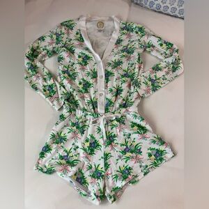 TBBC Poppy’s Porch Ready Romper Grove Park Garden Beaufort Bonnet Small